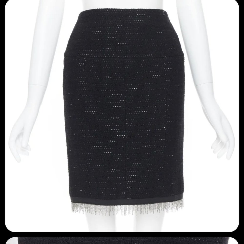Chanel 2002 F/W Skirt w Metal Fringe FR36